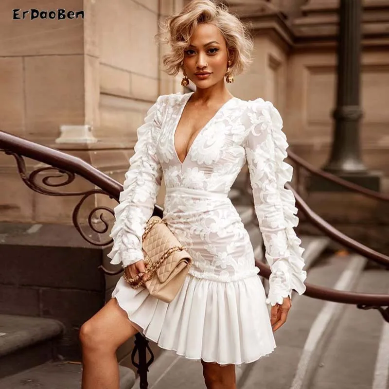 ERDAOBEN Brand Runway Designer V-neck Elegant a-line Sexy Woman Mini Dress Bandage Dress Vestidos bh5840
ERDAOBEN Brand Runway Designer V-neck Elegant a-line Sexy Woman Mini Dress Bandage Dress Vestidos bh5840