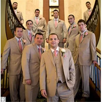 2018 Latest Coat Pant Designs Khaki Wedding Suits for Men Groomsman Tuxedo Slim fit 3 Piece Custom Prom Blazer Terno Masculino
2018 Latest Coat Pant Designs Khaki Wedding Suits for Men Groomsman Tuxedo Slim fit 3 Piece Custom Prom Blazer Terno Masculino