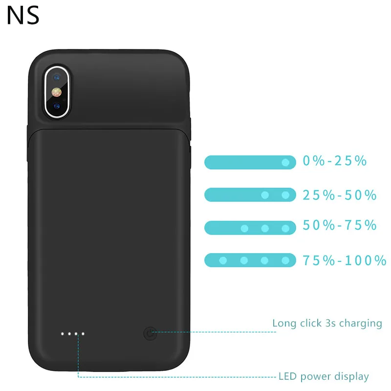 NS For iPhone XS Max Battery Case 4000mAh Charger Power Bank Portable External Battery Power Case For iPhone xs max charging
NS For iPhone XS Max Battery Case 4000mAh Charger Power Bank Portable External Battery Power Case For iPhone xs max charging