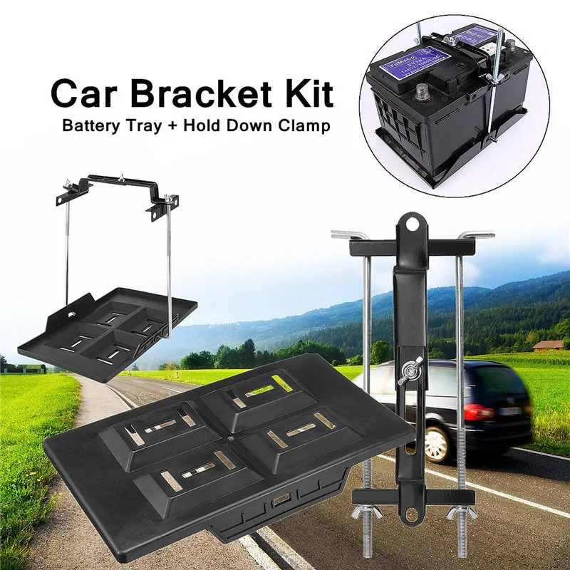 Metal Car Battery Tray Adjustable Hold Down Clamp Bracket Kit Cycle Universal Recessed Slots Design Sturdy Metal Construction
Metal Car Battery Tray Adjustable Hold Down Clamp Bracket Kit Cycle Universal Recessed Slots Design Sturdy Metal Construction