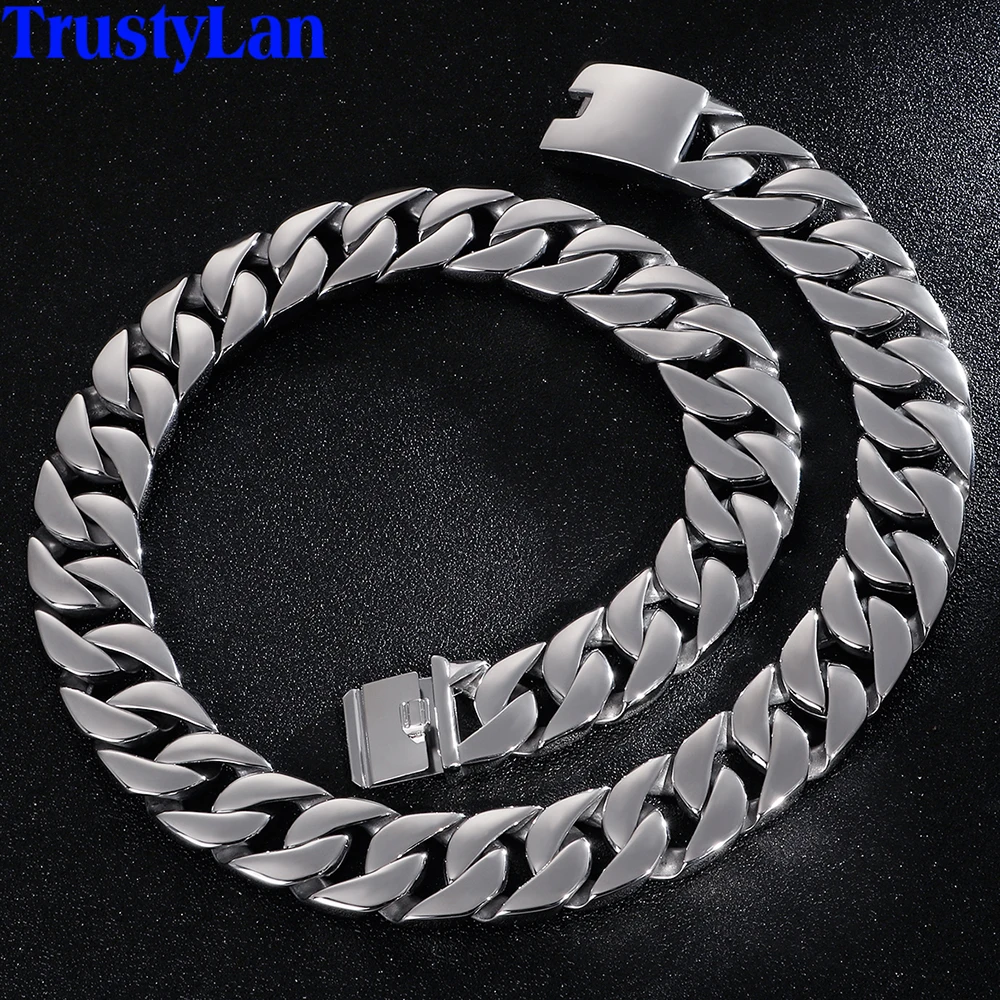 Cool 24MM Wide Thick Cuban Miami Chains Necklaces With Box Lock Hip Hop Jewelry Solid Heavy 520G Stainless Steel Necklace Men
Cool 24MM Wide Thick Cuban Miami Chains Necklaces With Box Lock Hip Hop Jewelry Solid Heavy 520G Stainless Steel Necklace Men
