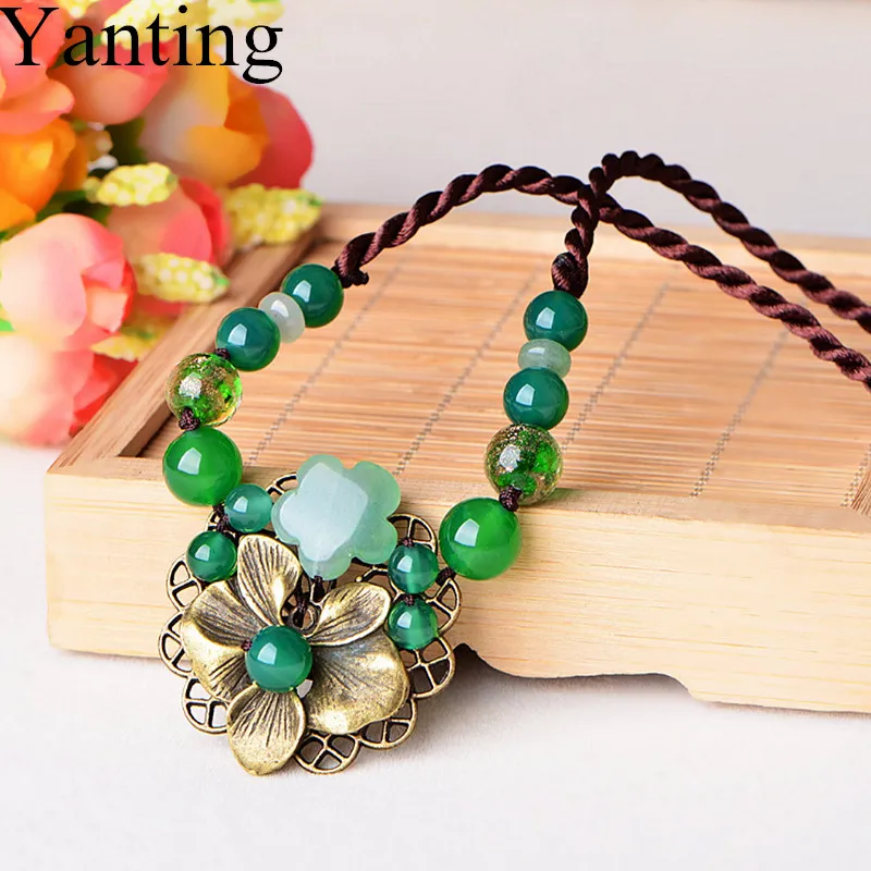 Yanting Ethnic Short Choker Necklaces For Women Vintage Copper Alloy Flower Handmade Necklace With Natural Stone Aventurine 0110
Yanting Ethnic Short Choker Necklaces For Women Vintage Copper Alloy Flower Handmade Necklace With Natural Stone Aventurine 0110