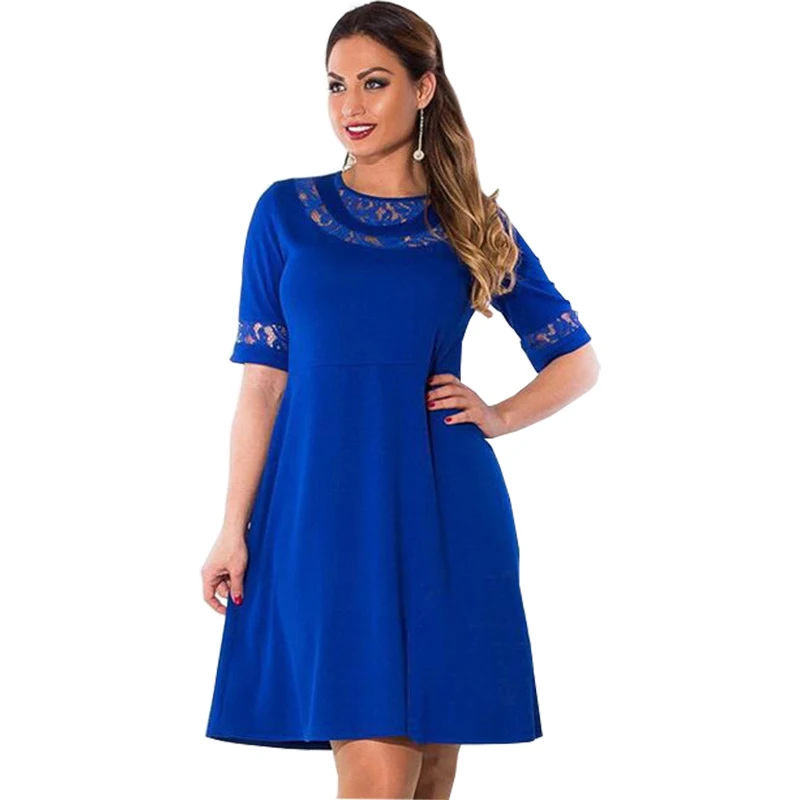 European dresses for women summer new round neck lace stitching sexy plus size women's dress Vestidos BLK911
European dresses for women summer new round neck lace stitching sexy plus size women's dress Vestidos BLK911