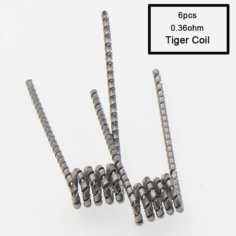 XFKM 8 in 1 Prebuilt Coil Clapton Coil Alien Tiger Hive Quad Flat twisted Fused Heating Wire for Vape DIY E Cig Premade Coil