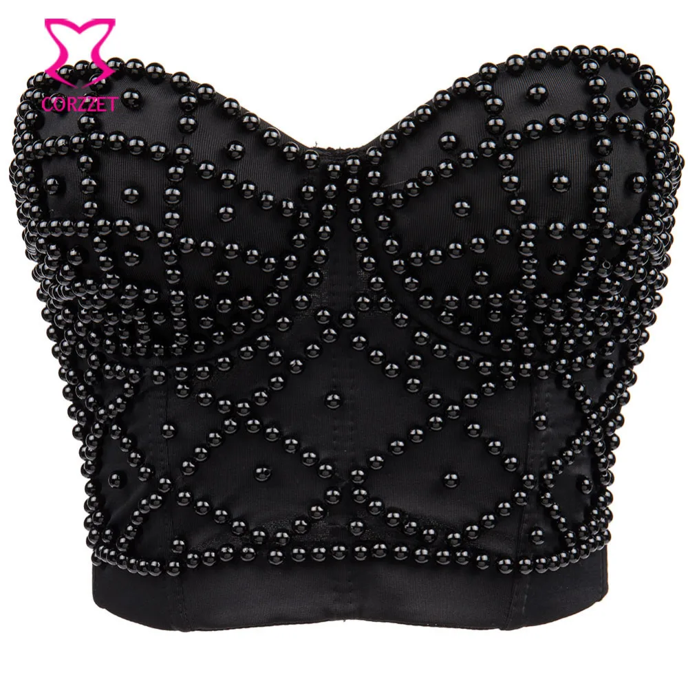 Punk Rock Belly Dancing Clubwear Black Beading Strapless Bra Sexy Bralette Bras For Women Soutien Gorge Push Up Bustier Crop Top
Punk Rock Belly Dancing Clubwear Black Beading Strapless Bra Sexy Bralette Bras For Women Soutien Gorge Push Up Bustier Crop Top