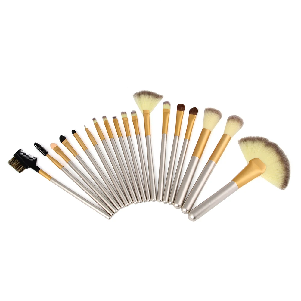 VANDER 18pcs Professional Makeup Brushes Champagne Gold Make Up Brush Set Wood Handle Cosmetic Brush Beauty Maker With Bag  (10)