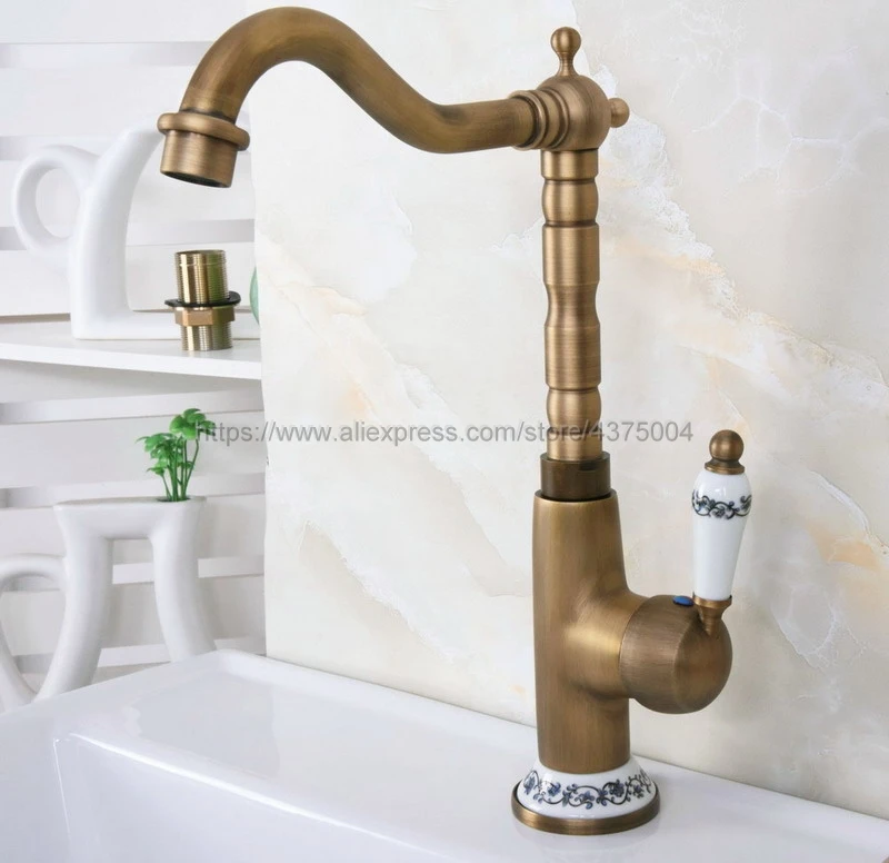 Antique brass Retro Style Bathroom Sink Basin Faucet Single Ceramic Handle Single Hole Deck Mounted basin tap Nnf606
Antique brass Retro Style Bathroom Sink Basin Faucet Single Ceramic Handle Single Hole Deck Mounted basin tap Nnf606