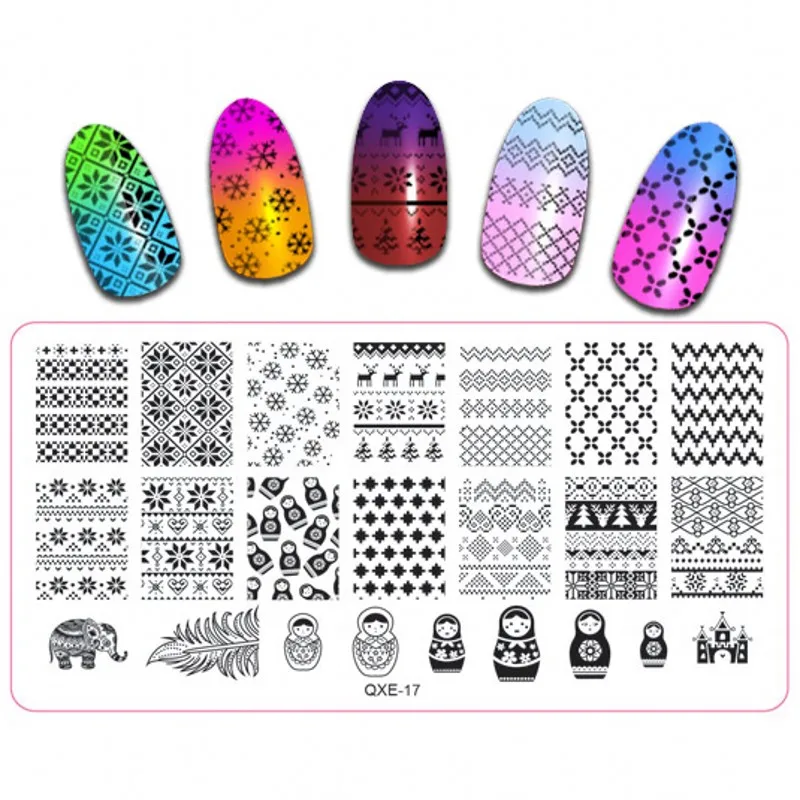 1pc Nail Stamping Plates Unique Snow Deear Elephant Pattern Nail Art Stamp Stamping Template Image Plate Stencil QXE017
1pc Nail Stamping Plates Unique Snow Deear Elephant Pattern Nail Art Stamp Stamping Template Image Plate Stencil QXE017