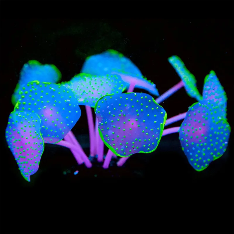 

11 Leaves Silicone Artificial Fish Tank Aquarium Coral Plant Ornament Pets Underwater Decors Free Shipping