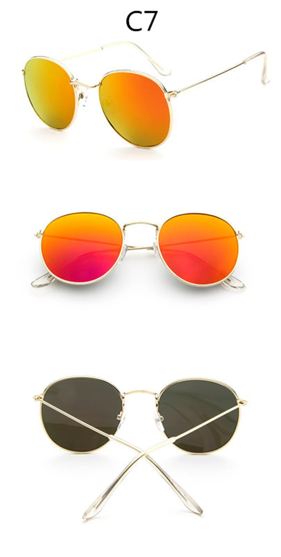 2018 Luxury Mirror Sunglasses WomenMen Brand Designer Glasses Lady Round Sun Glasses Beat Oculos De Sol Gafas (11)