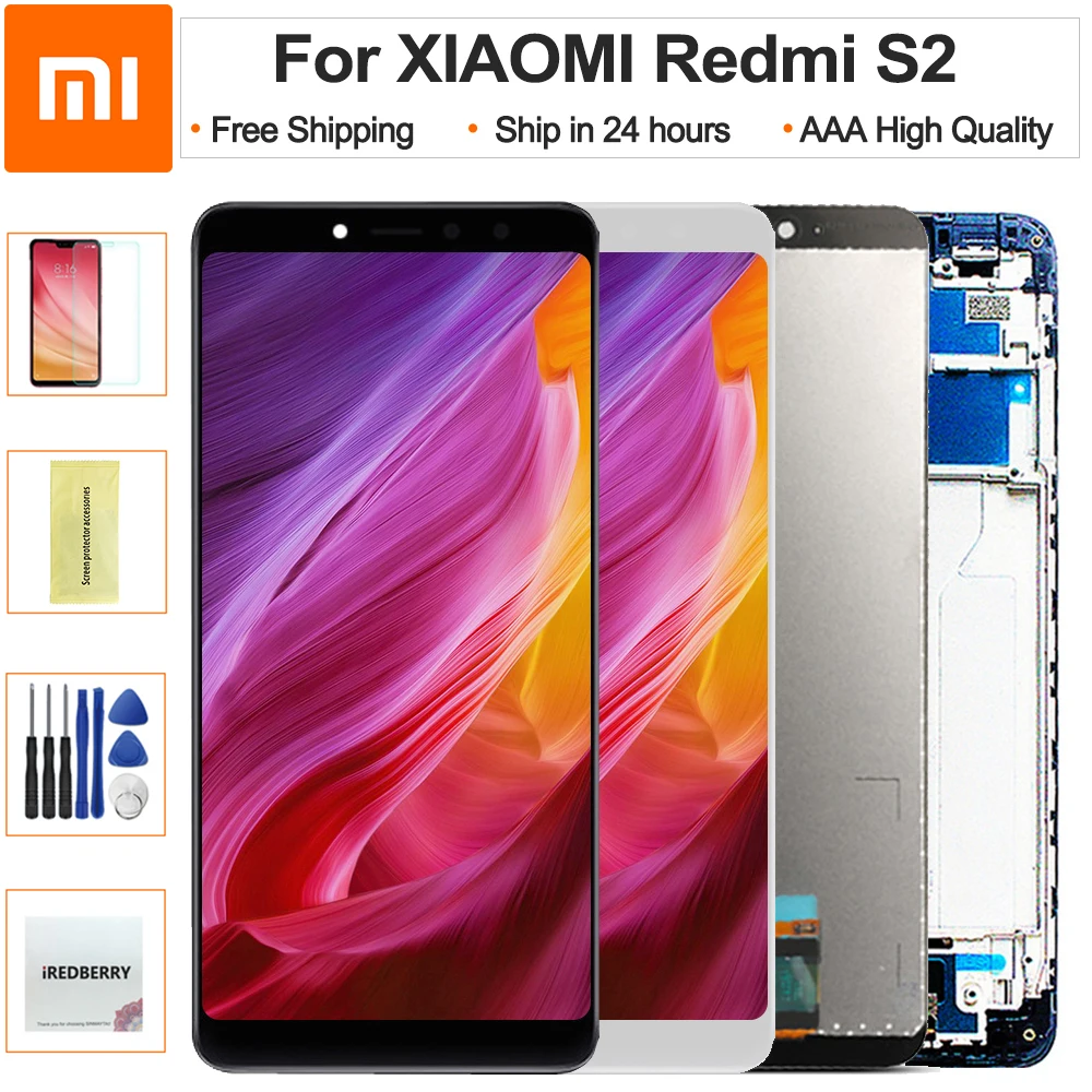 5.99 inch LCD display for Xiaomi Redmi S2 Touch screen Digitizer Assembly 1440*720 Frame with Free Tempered Glass and Tools
5.99 inch LCD display for Xiaomi Redmi S2 Touch screen Digitizer Assembly 1440*720 Frame with Free Tempered Glass and Tools