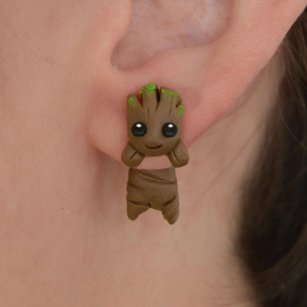 TTPAIAI 30 New Design Cartoon Groot Stud Earrings For Women Girls Kids Fashion Jewelry Handmade Polymer Clay Cute Earrings Gift
TTPAIAI 30 New Design Cartoon Groot Stud Earrings For Women Girls Kids Fashion Jewelry Handmade Polymer Clay Cute Earrings Gift