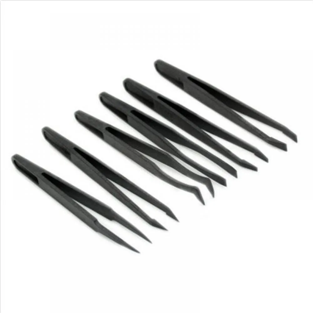 6Pcs/set Black New Portable Straight Bend Anti-static Plastic Tweezer Heat Resistant Repair Tool Hot Selling
6Pcs/set Black New Portable Straight Bend Anti-static Plastic Tweezer Heat Resistant Repair Tool Hot Selling