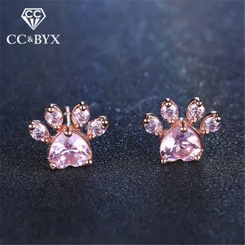 CC Stud Earrings For Women Pink Bear's Paw Cubic Zirconia Earring Lovely Cute Girl's Bijoux Wedding Bridal Trendy Jewelry CCE371
CC Stud Earrings For Women Pink Bear's Paw Cubic Zirconia Earring Lovely Cute Girl's Bijoux Wedding Bridal Trendy Jewelry CCE371