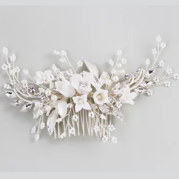 Crystal And Rhinestone Bridal Hair Comb Ceramic Floral Wedding Headpiece 2018 Handmade Hair Accessories For Brides
Crystal And Rhinestone Bridal Hair Comb Ceramic Floral Wedding Headpiece 2018 Handmade Hair Accessories For Brides