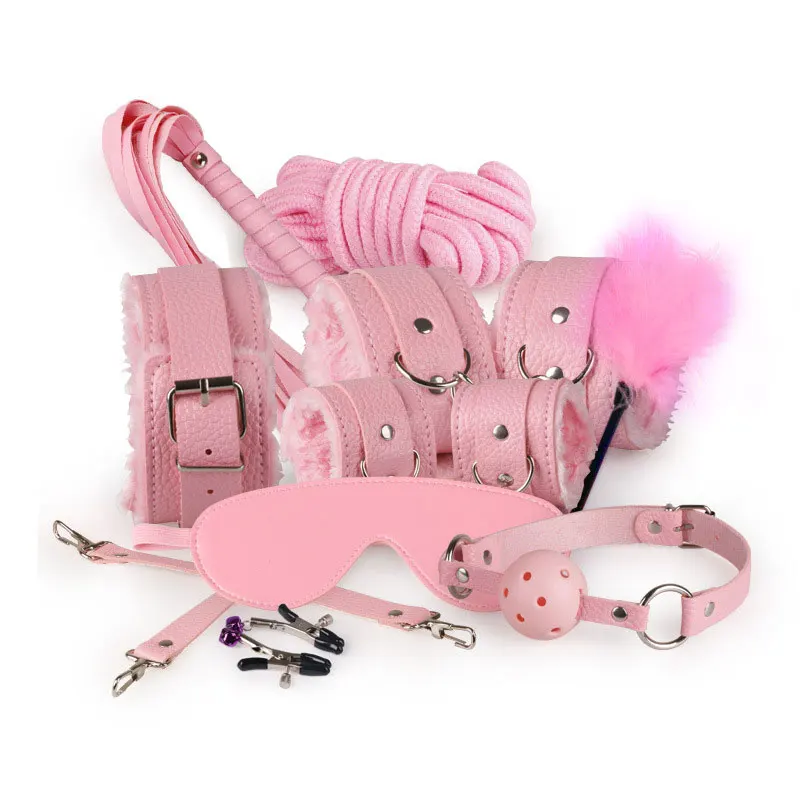 10 pcs Hot PU Leather fetish Adult Love Game Toy Kit for Couples women bondage restraint Set: Handcuff Whip Nipple Clamps Gag
10 pcs Hot PU Leather fetish Adult Love Game Toy Kit for Couples women bondage restraint Set: Handcuff Whip Nipple Clamps Gag