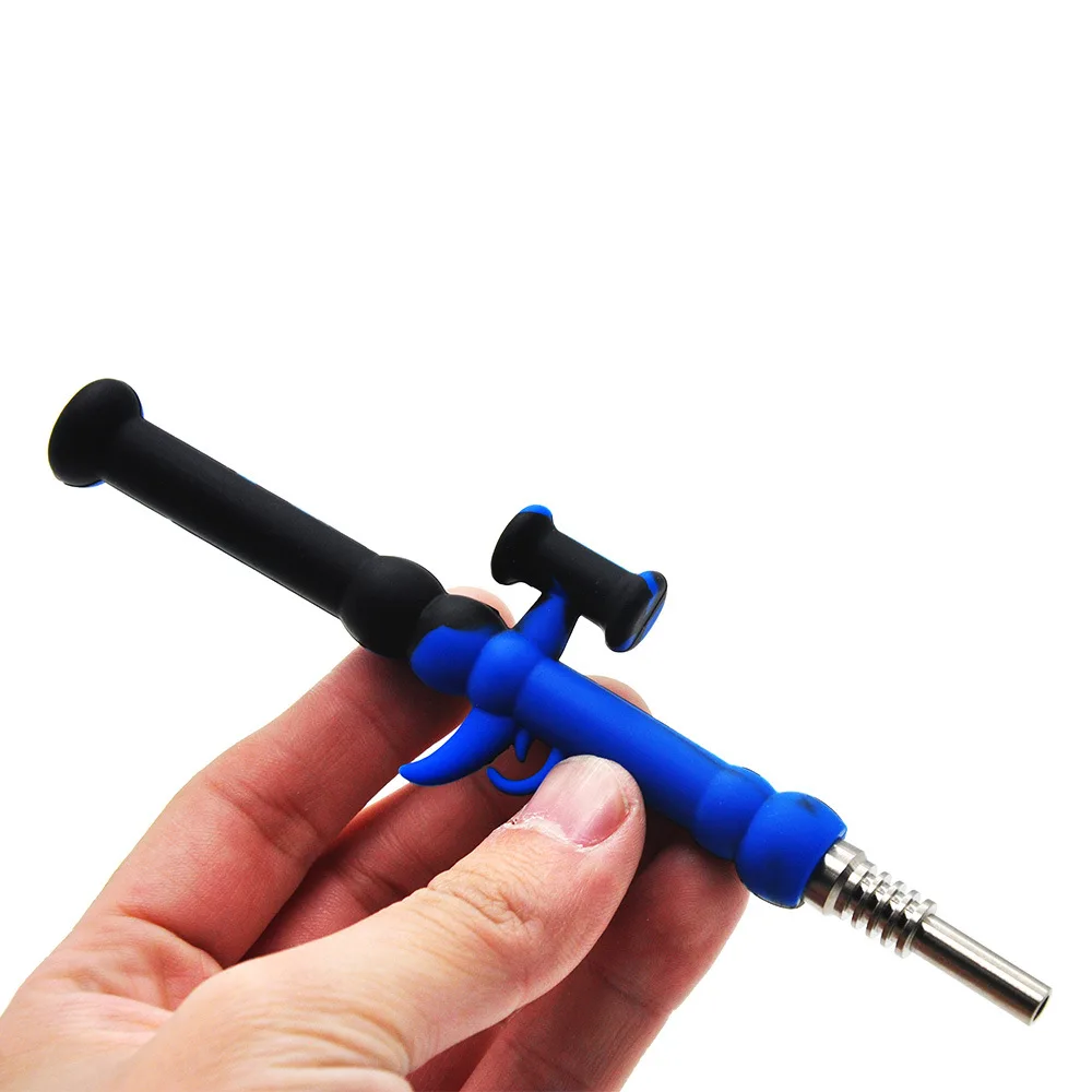 120MM cool Portable Environmental Silicone Titanium Nails Mini Silicone Smoking Pipes Creative Tobacco Pipes
120MM cool Portable Environmental Silicone Titanium Nails Mini Silicone Smoking Pipes Creative Tobacco Pipes