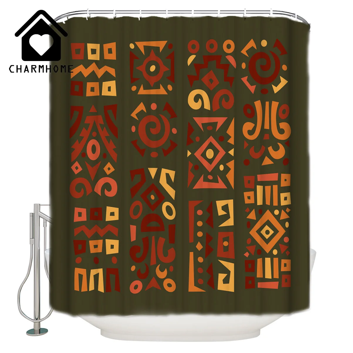 CHARMHOME Африканский этнический Графический Тотем занавеска для душа тканевые