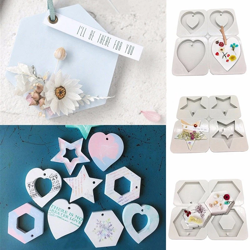 DIY Silicone Molds Candles Aroma Wax Tablets Mould Car Pendant Decoration Single Hole Pentagram Hexagon Heart Star Mold | Дом и сад