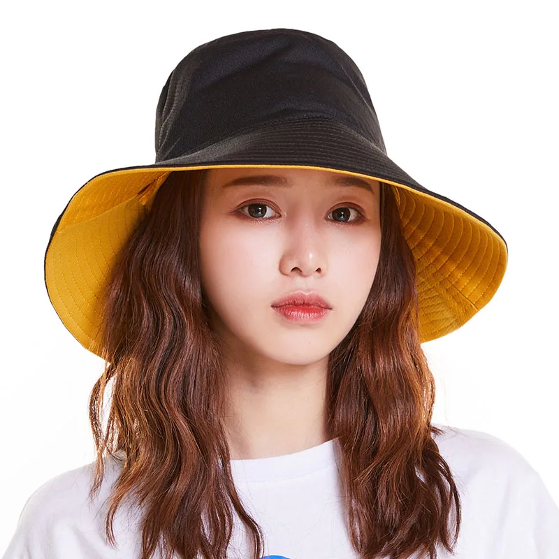Wide Brim Solid Casual Panama Hat Women Bucket Hats Double-sided Wearable Yellow Adult Cotton Flat Fisherman Caps Safari Hat 
Wide Brim Solid Casual Panama Hat Women Bucket Hats Double-sided Wearable Yellow Adult Cotton Flat Fisherman Caps Safari Hat