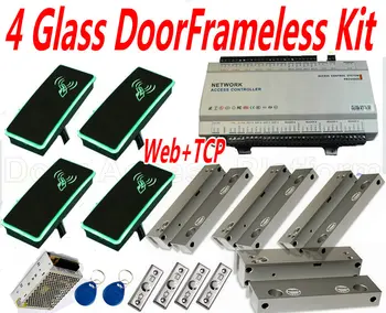 4 Glass DoorFrameless Whole set of Kit Web IP Control Access Controller Panel +4 RFID Card reader+4 No Frame Bolt Lock+software
4 Glass DoorFrameless Whole set of Kit Web IP Control Access Controller Panel +4 RFID Card reader+4 No Frame Bolt Lock+software