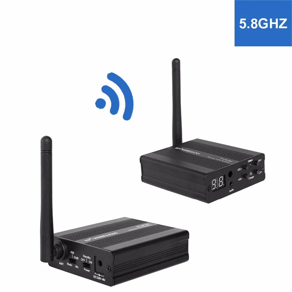 TP-WIRELESS 5.8GHz(Improved From 2. 4GHz)Digital Wireless HDCD Audio Adapter Music Sound Transmitter and Receiver Transceiver
TP-WIRELESS 5.8GHz(Improved From 2. 4GHz)Digital Wireless HDCD Audio Adapter Music Sound Transmitter and Receiver Transceiver