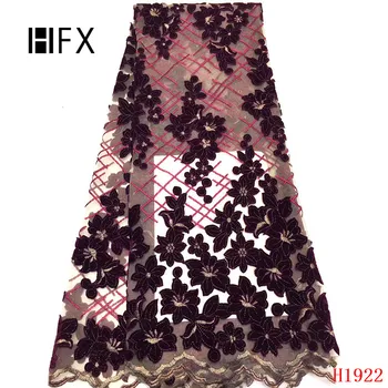 HFX Nigerian Lace Fabrics Burgundy Velvet Flowers High Quality French Lace African Tulle Lace Fabric for Wedding X1922
HFX Nigerian Lace Fabrics Burgundy Velvet Flowers High Quality French Lace African Tulle Lace Fabric for Wedding X1922