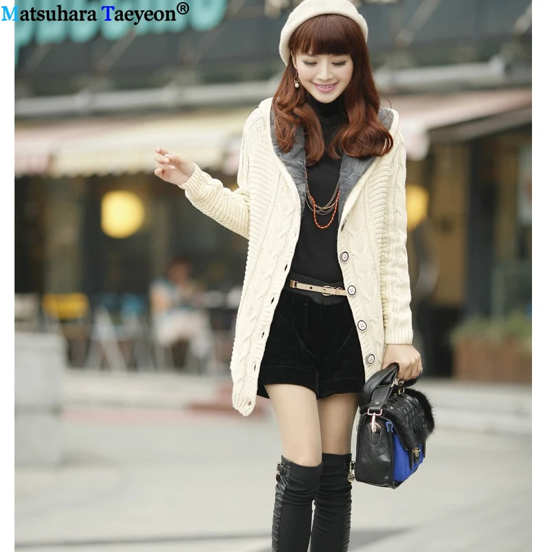 Winter Women Long Sweater Coats Hooded Long Cardigans Casual thickened Sweater Jumpers Femme Long Jacket Winter Knitted sweaters
Winter Women Long Sweater Coats Hooded Long Cardigans Casual thickened Sweater Jumpers Femme Long Jacket Winter Knitted sweaters