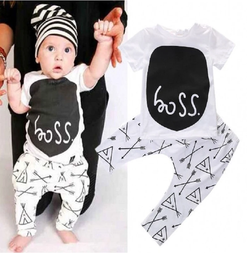 New style summer baby boy clothing set casual t-shirt + pants cotton kids clothes suit children sets kids clothing bebe