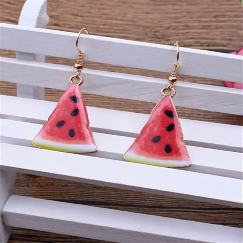 Funny Cute Watermelon Earrings Small Fruit Earrings Personality Accessories Kawaii Unique Design Mini Pendientes Wholesale
Funny Cute Watermelon Earrings Small Fruit Earrings Personality Accessories Kawaii Unique Design Mini Pendientes Wholesale