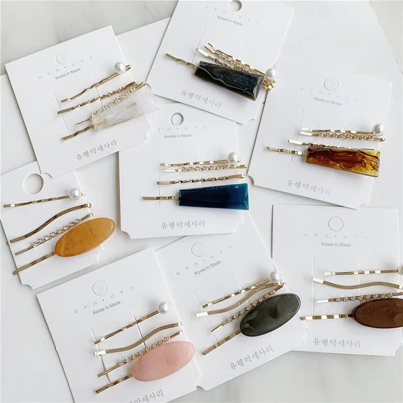 New Fashion Luxury Crystal Irregular Acetic Acid Pearl Hair Clips Set For Women Girl Korea Sweet Metal Acrylic Hair Accessories
New Fashion Luxury Crystal Irregular Acetic Acid Pearl Hair Clips Set For Women Girl Korea Sweet Metal Acrylic Hair Accessories