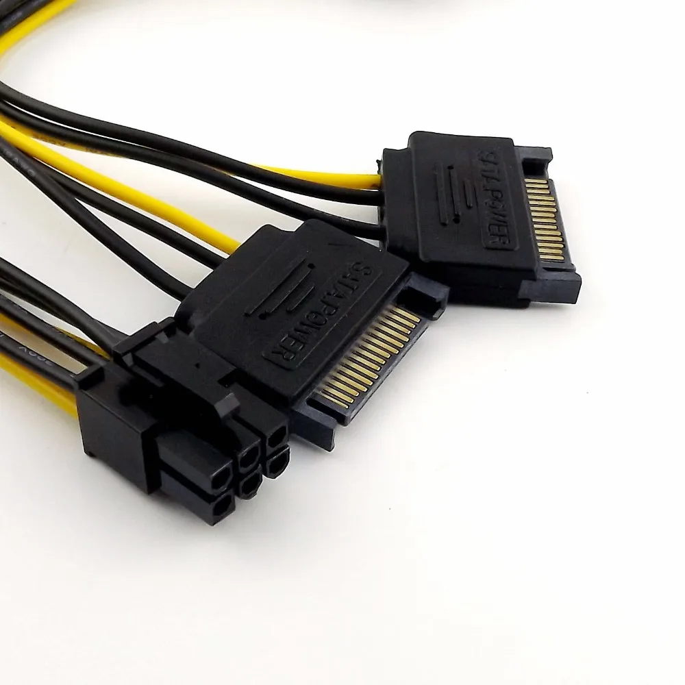 20x Dual SATA 15 Pin Male to PCI-E Express 6 Pin Female PCI-E Video Card Power Y Splitter Connector Cable 20cm
20x Dual SATA 15 Pin Male to PCI-E Express 6 Pin Female PCI-E Video Card Power Y Splitter Connector Cable 20cm