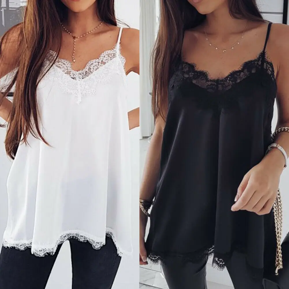 Brand New 2019 Womens Spaghetti Strap Lace Sexy Vest Fashion Camisole Sleeveless T-Shirt Comfortable Casual Women Summer Clothes
Brand New 2019 Womens Spaghetti Strap Lace Sexy Vest Fashion Camisole Sleeveless T-Shirt Comfortable Casual Women Summer Clothes
