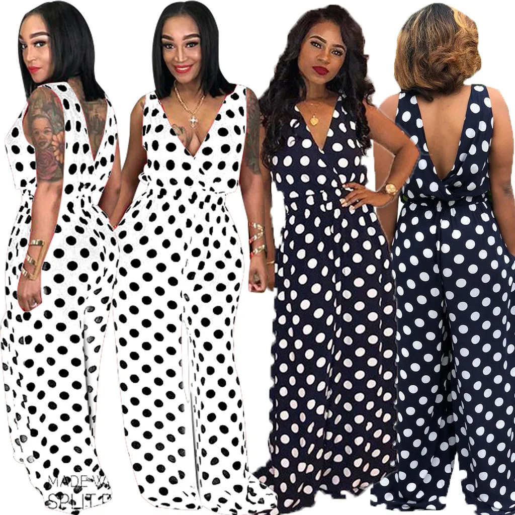 plus size polka dot jumpsuit