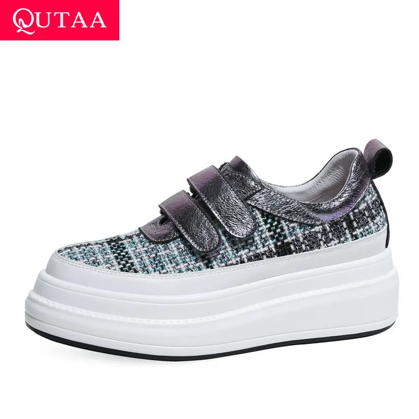 QUTAA 2019 Cow Leather Hook&Loop Height Increasing Comfort Women Shoes Round Toe Patchwork Platform Casual Sneakers Size 34-39
QUTAA 2019 Cow Leather Hook&Loop Height Increasing Comfort Women Shoes Round Toe Patchwork Platform Casual Sneakers Size 34-39