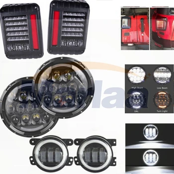 LED 7inch Round Headlight + 4inch Led Fog Lights with white halo + Led Tail Light For 2007-2016 Wrangler JK
LED 7inch Round Headlight + 4inch Led Fog Lights with white halo + Led Tail Light For 2007-2016 Wrangler JK
