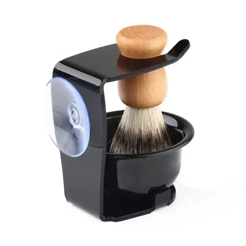 Image 2017 New Hot Shaving Razor Set Badger Hair Shaving Brush + Stand Holder+ Men s Face Beard Shaving Kit Soap Bowl Cleaning Brush