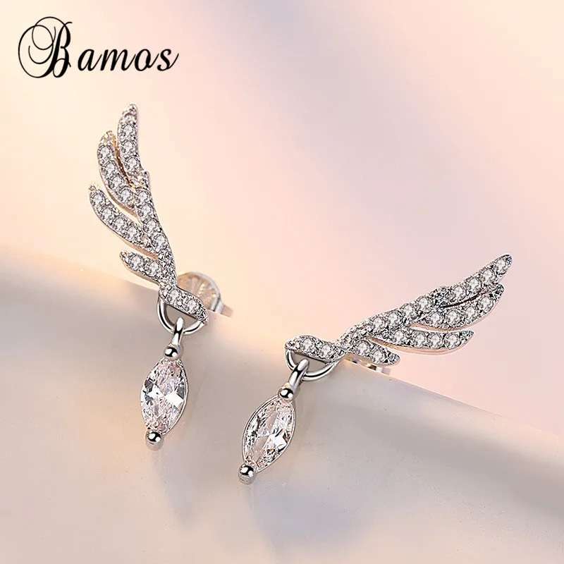 Bamos Cute Wing Small Stud Earrings Fashion Silver Color Korean Double Earrings For Women Wedding Jewelry Accessories
Bamos Cute Wing Small Stud Earrings Fashion Silver Color Korean Double Earrings For Women Wedding Jewelry Accessories