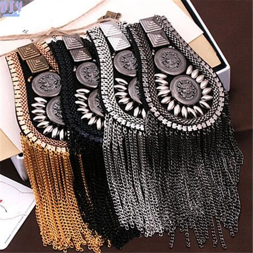 2pcs Handmade Fashion Tassel Chain Shoulder Board Badges Beads Fabric Metal Epaulet Epaulette Military Pin on Brooch Medal
2pcs Handmade Fashion Tassel Chain Shoulder Board Badges Beads Fabric Metal Epaulet Epaulette Military Pin on Brooch Medal