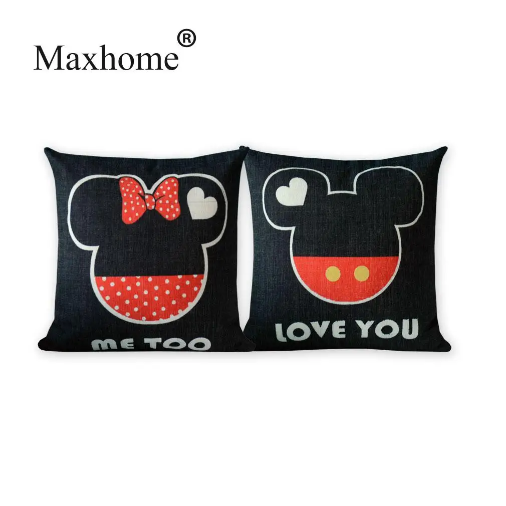 American Cartoon Cotton Linen Pillowcase Micky And Minnie Cushions Decorative Pillow Home Decor Sofa Throw Pillows 45*45
American Cartoon Cotton Linen Pillowcase Micky And Minnie Cushions Decorative Pillow Home Decor Sofa Throw Pillows 45*45