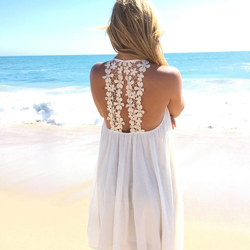 2018 New Summer Swimsuit Backless Lace Hollow Crochet saida de praia Beach Bikini Cover Up Women Swimwear Beach Tunic Dress
2018 New Summer Swimsuit Backless Lace Hollow Crochet saida de praia Beach Bikini Cover Up Women Swimwear Beach Tunic Dress