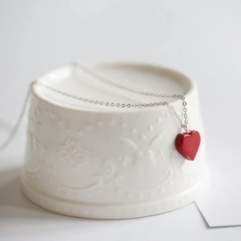 Korea Red Heart Pengant Valentine's Day Gift 925 Sterling Silver Clavicle Chain Temperament Trendy Female Necklace SNE185
Korea Red Heart Pengant Valentine's Day Gift 925 Sterling Silver Clavicle Chain Temperament Trendy Female Necklace SNE185