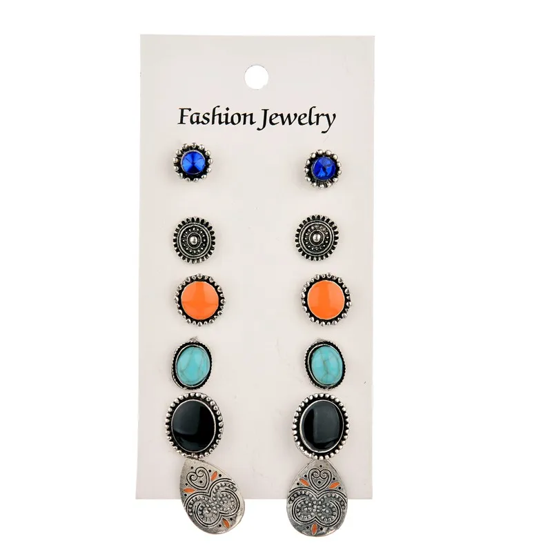 MissCyCy Antique Silver Color Water Droplets Stud Earring 6 Pairs/Set Boho Crystal Earrings Set For Women Fashion Jewelry
MissCyCy Antique Silver Color Water Droplets Stud Earring 6 Pairs/Set Boho Crystal Earrings Set For Women Fashion Jewelry