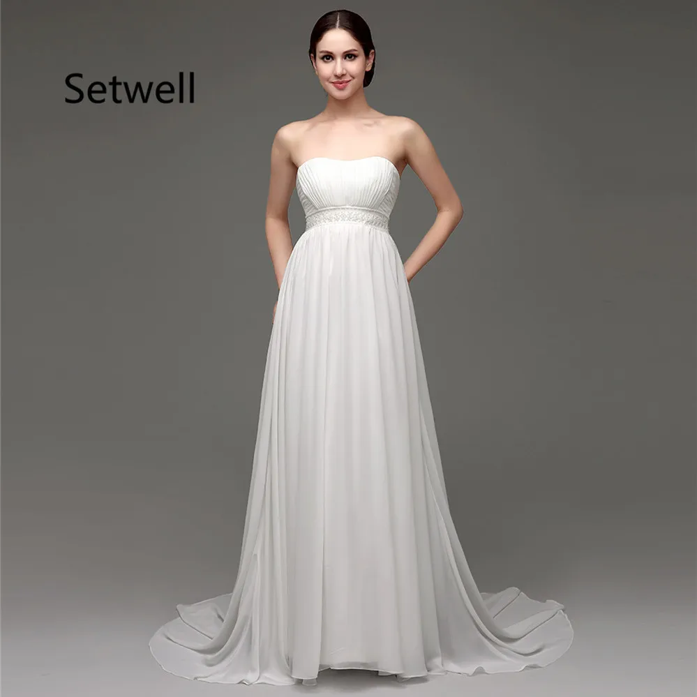 Setwell Simple Summer Chiffon Wedding Dresses Strapless Backless Wedding Dress Sweep Train Long Wedding Gowns
Setwell Simple Summer Chiffon Wedding Dresses Strapless Backless Wedding Dress Sweep Train Long Wedding Gowns