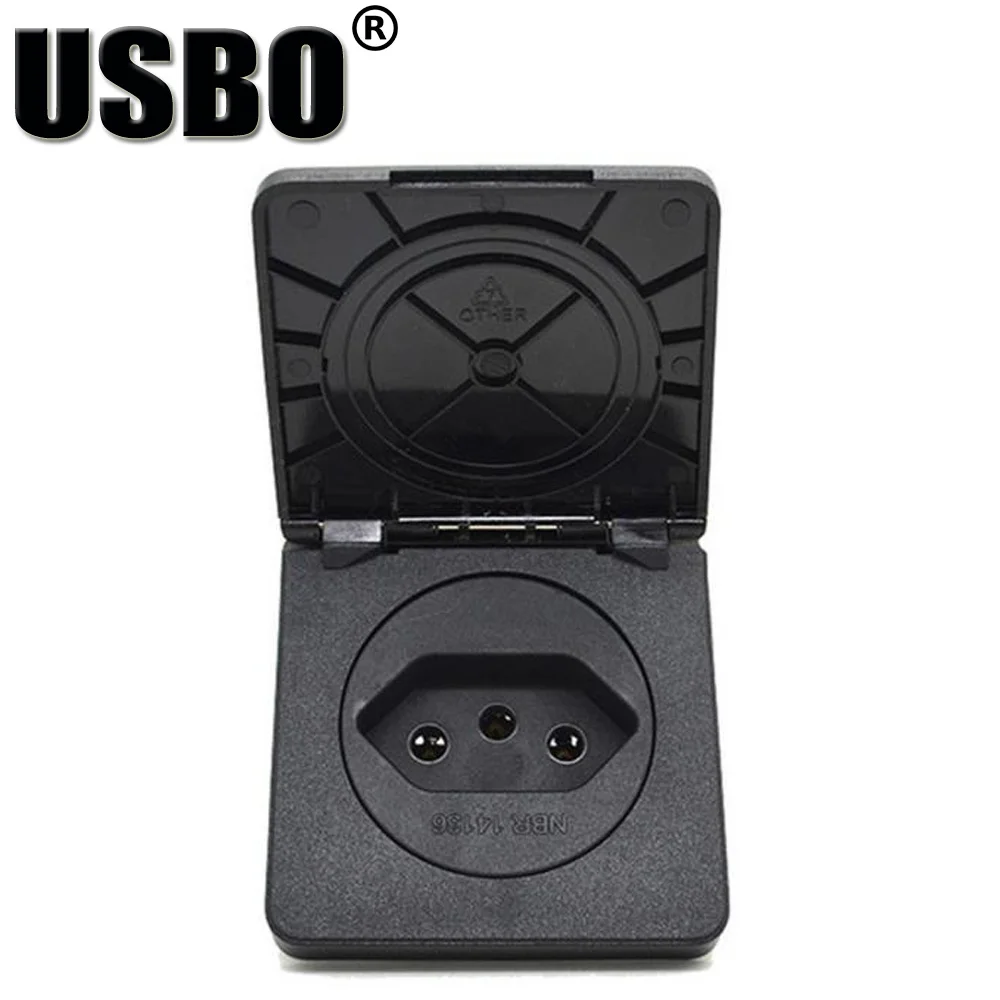 Square black Brazil standard 10A 20A 250V power surface mounted receptacle Waterproof dustproof industry socket
Square black Brazil standard 10A 20A 250V power surface mounted receptacle Waterproof dustproof industry socket