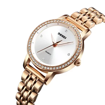 Skmei Women's Quartz Watch Diamond Gold Silver Simple Dress Wrist Watch for Women Ladies Fashion Gift with Stailess Steel Band
Skmei Women's Quartz Watch Diamond Gold Silver Simple Dress Wrist Watch for Women Ladies Fashion Gift with Stailess Steel Band