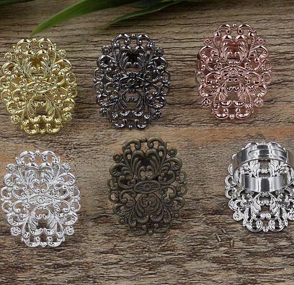 new 20pcs/lot 24x31mm filigree wire adjustable ring setting base for diy jewelry findings---6 colors option
new 20pcs/lot 24x31mm filigree wire adjustable ring setting base for diy jewelry findings---6 colors option