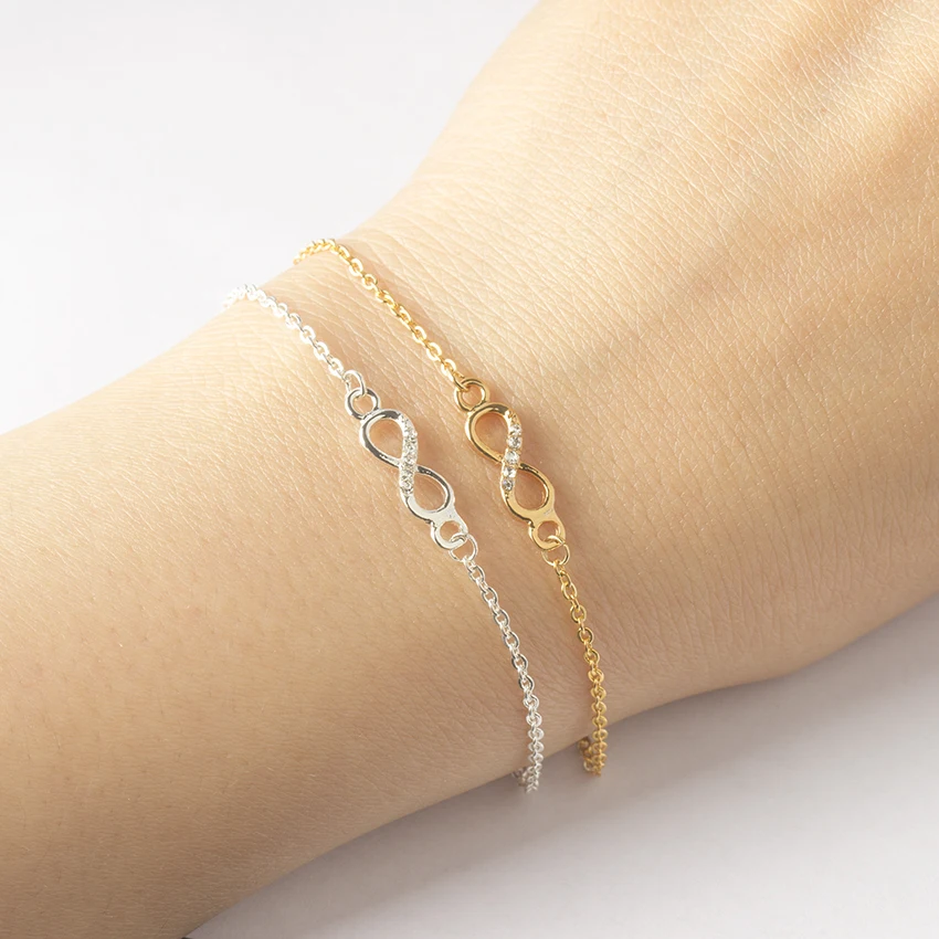 Fashion Love CZ Infinity Bracelet for Women 8 Symbol Friendship Bracelets Gold Silver Party Gift Lobster Clasp Eternity Jewelry
Fashion Love CZ Infinity Bracelet for Women 8 Symbol Friendship Bracelets Gold Silver Party Gift Lobster Clasp Eternity Jewelry