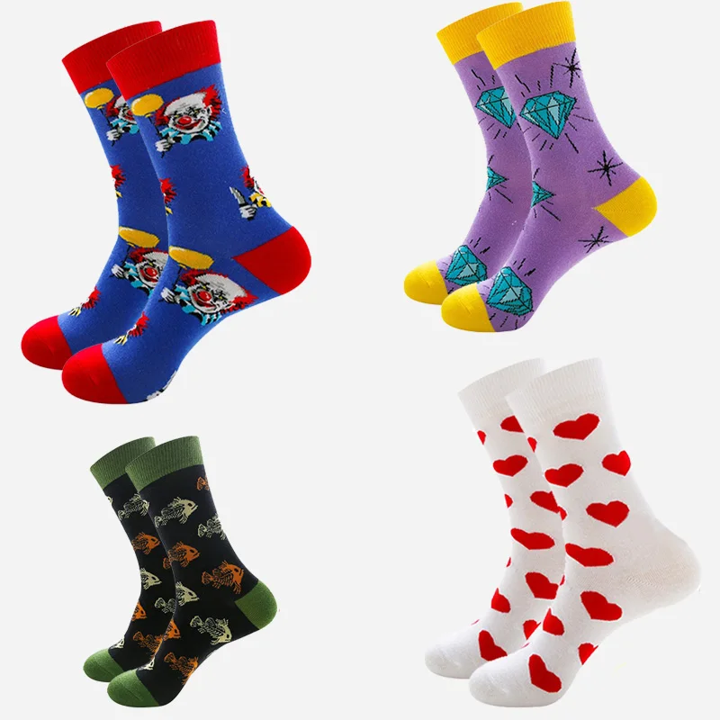 Фото Хлопковые разноцветные забавные мужские носки сумасшедшие - купить