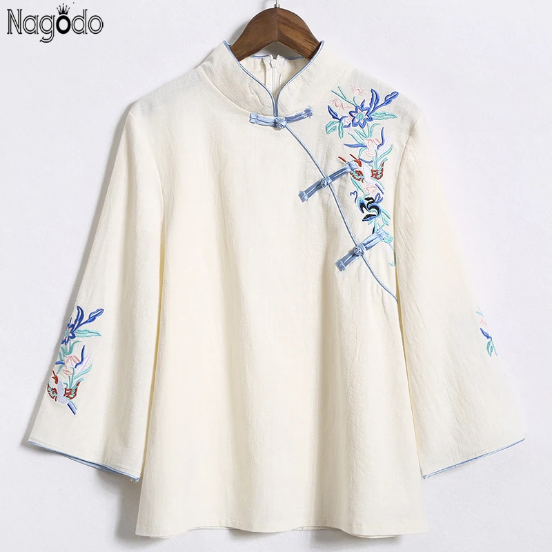 Nagodo Chinese Clothings Retro Tang Slim Cotton Cheongsam Shirt Summer Buckle Collar Dragon Girls Embroidered Top S-XXL
Nagodo Chinese Clothings Retro Tang Slim Cotton Cheongsam Shirt Summer Buckle Collar Dragon Girls Embroidered Top S-XXL